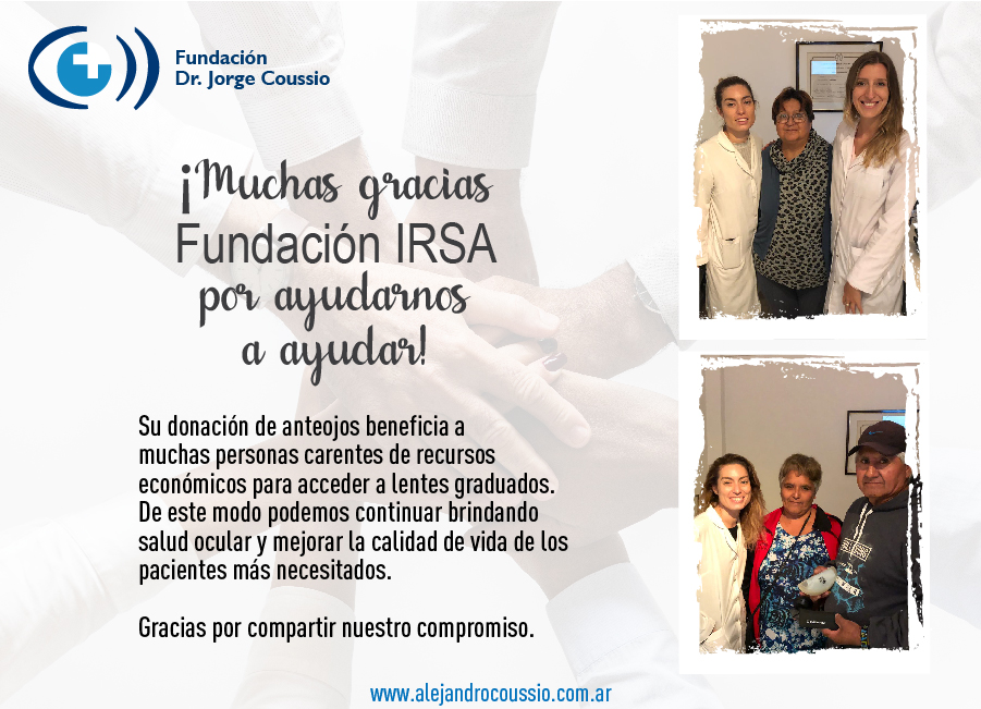  ¡AGRADECEMOS A LA FUNDACIÓN IRSA POR EL APORTE SOLIDARIO!